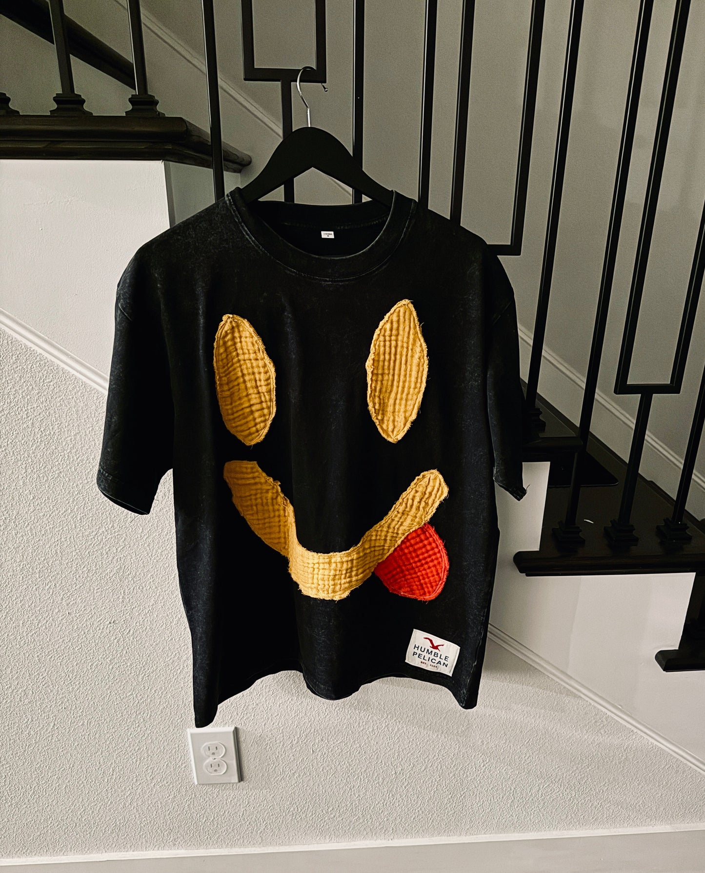 Handmade Smiley Face Shirt (Blk)