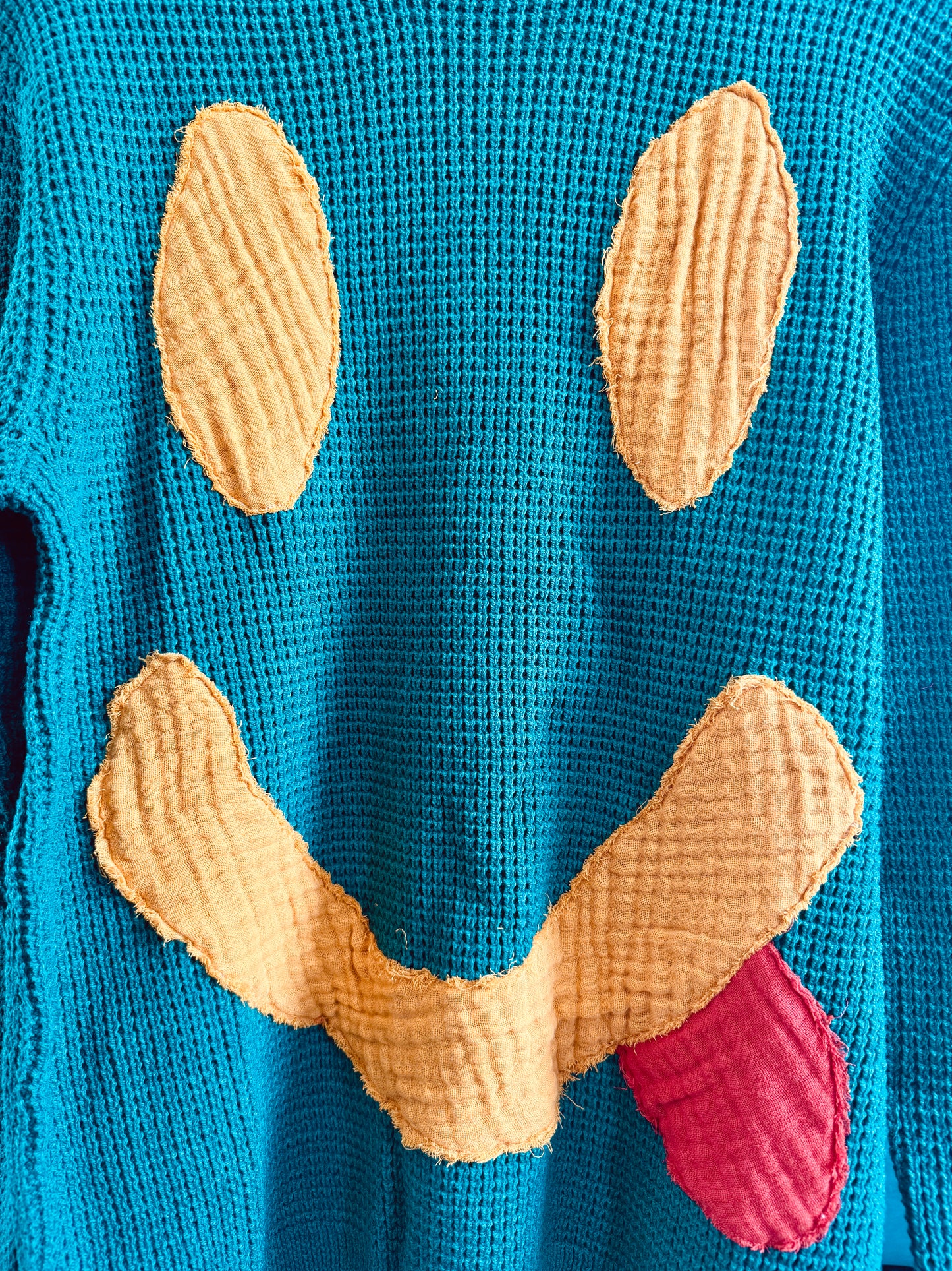 Handmade Smiley Face Sweater (green) - Unisex