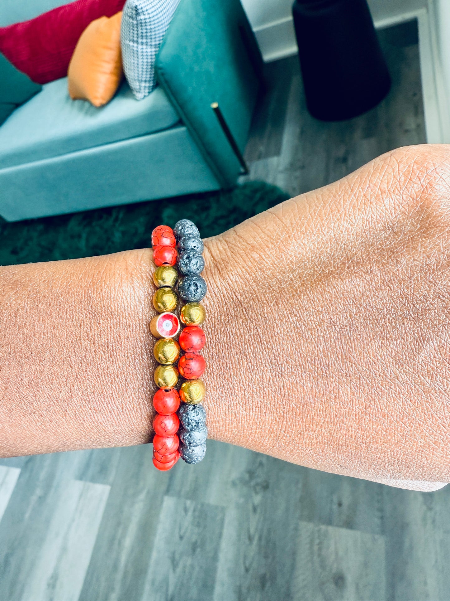 Pair of Stacked stretch bracelet (2)