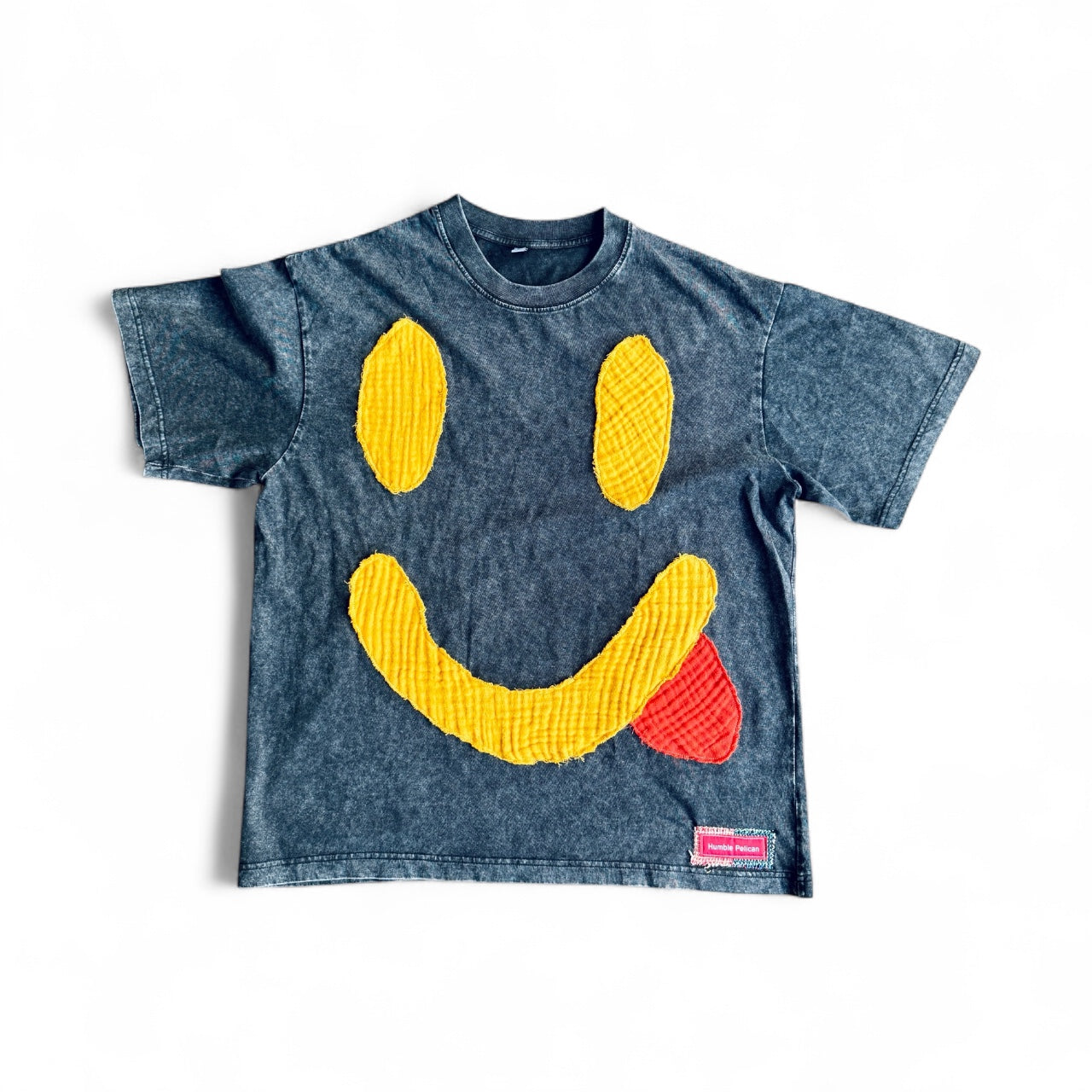 Handmade Smiley Face Shirt (Blk)
