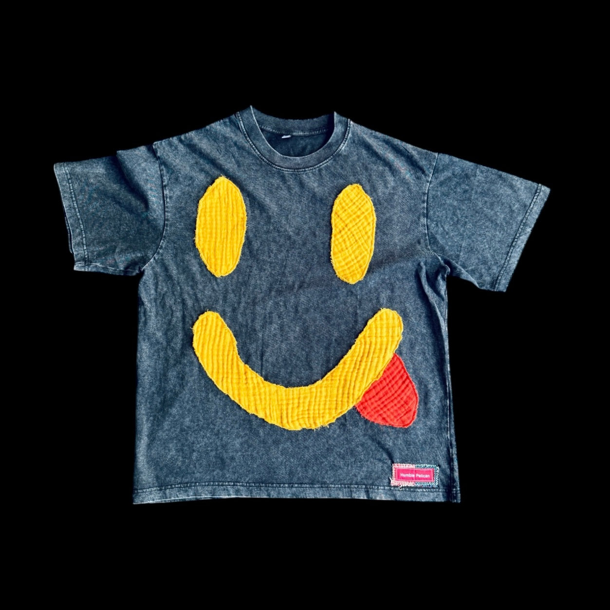 Handmade Smiley Face Shirt (Blk)