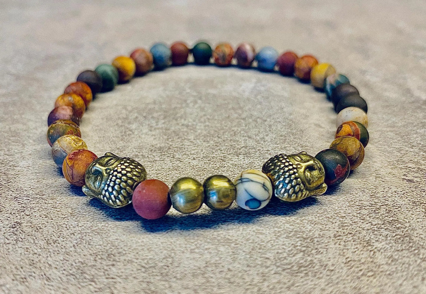 Jasper Buddha stretch bracelet