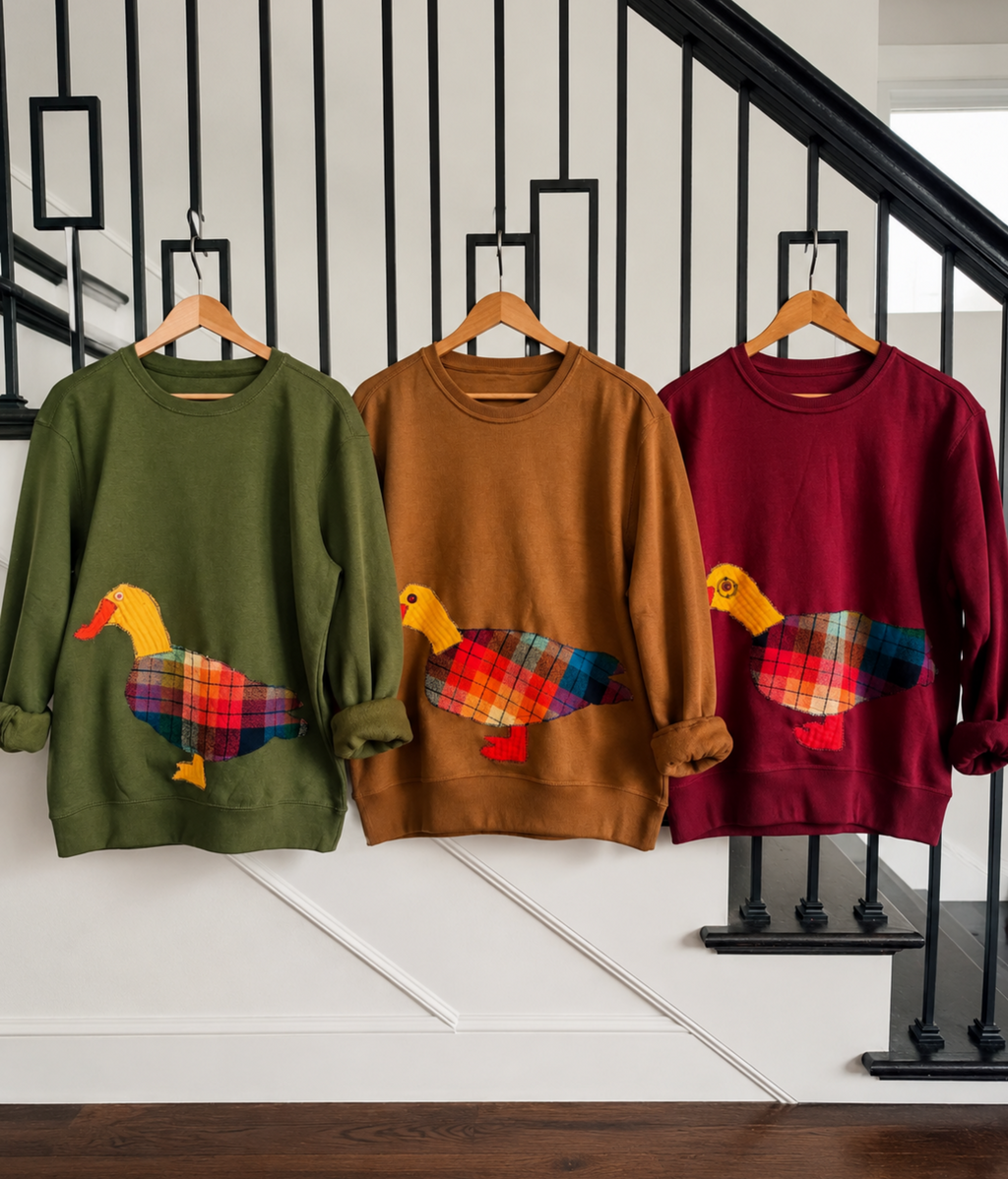 Handmade Mallard Duck Sweater - Olive Green