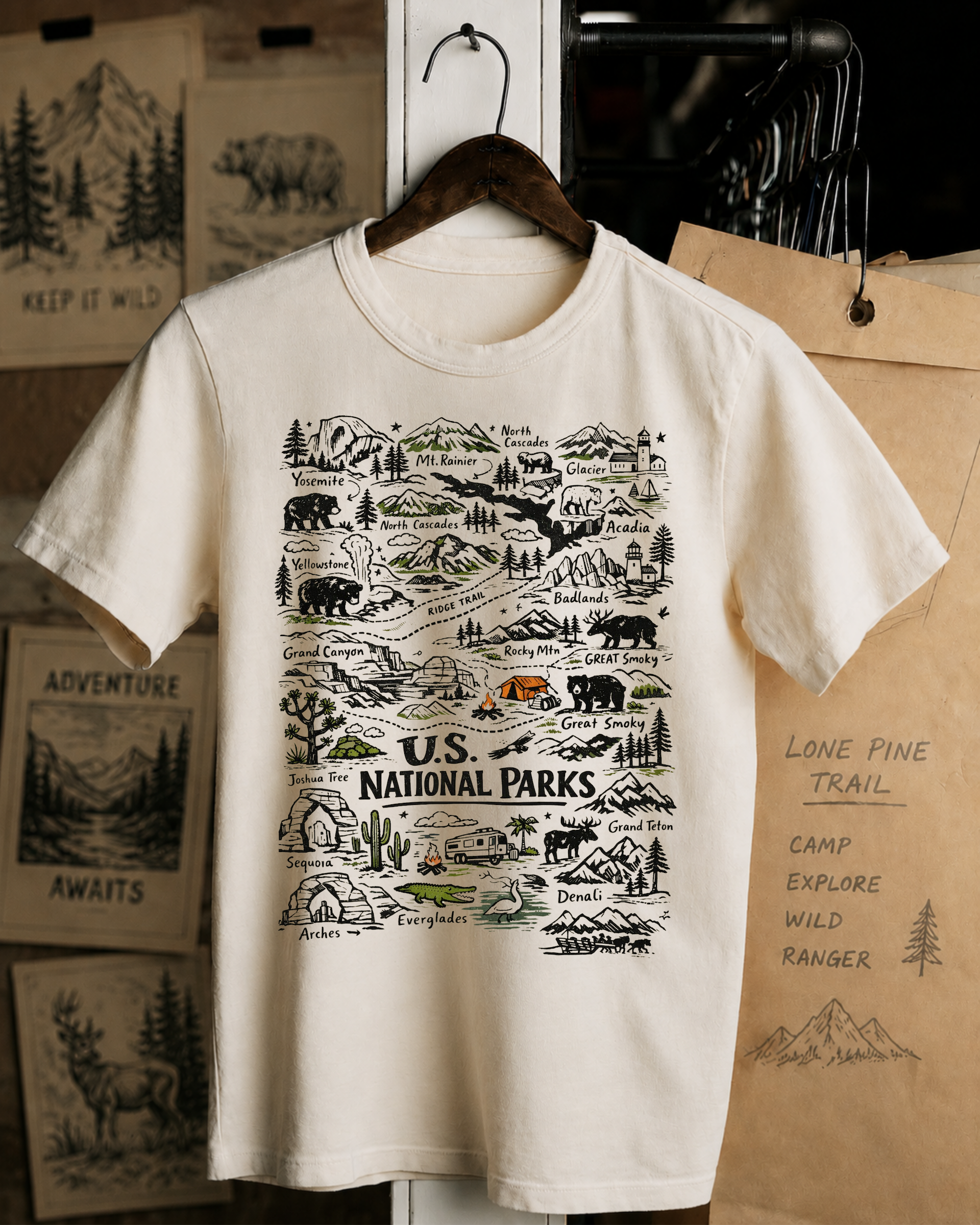 National Parks graphic Map shirt