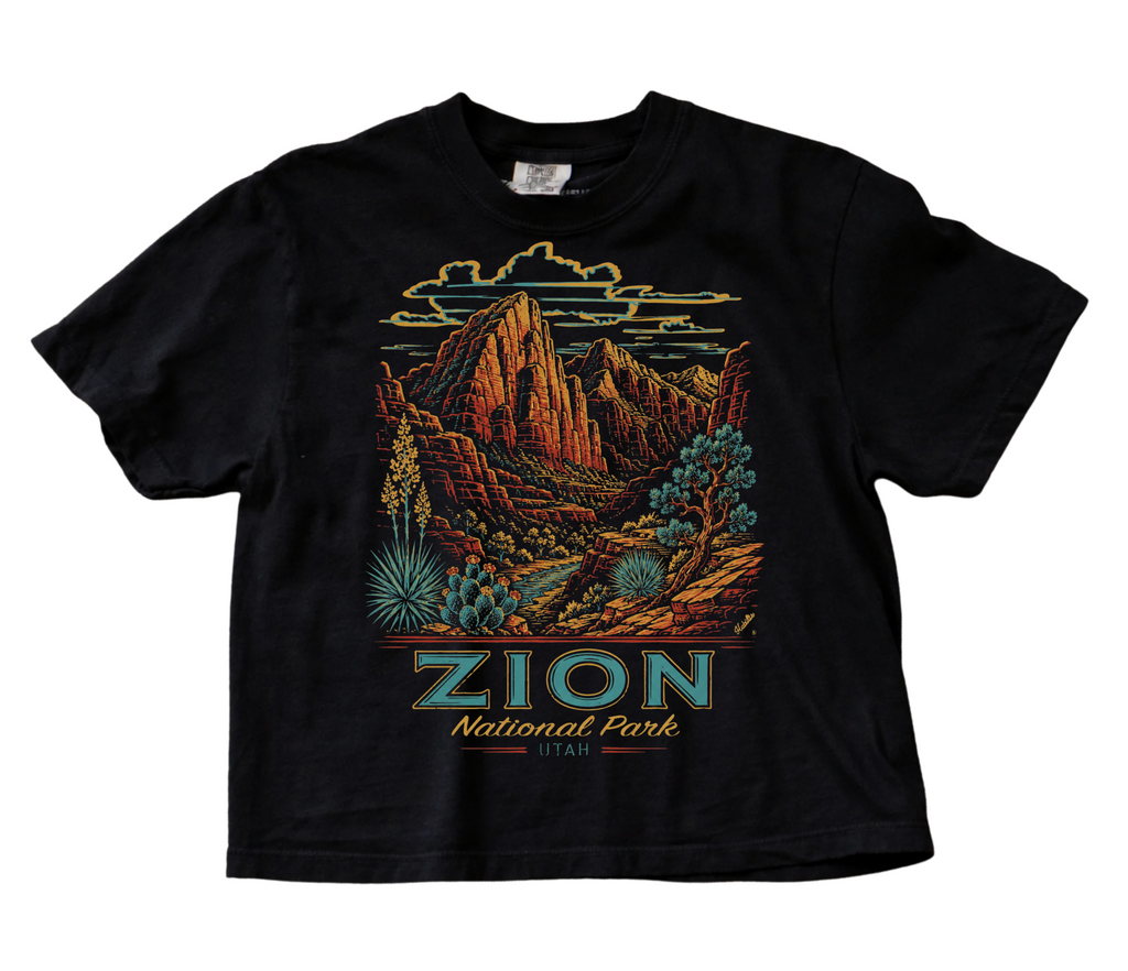 Zion National park boxy tee