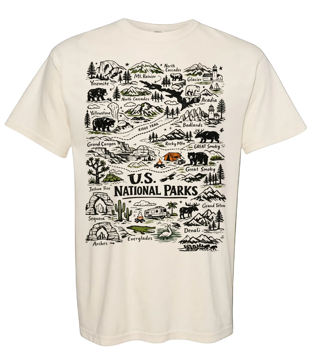 National Parks Map Tee