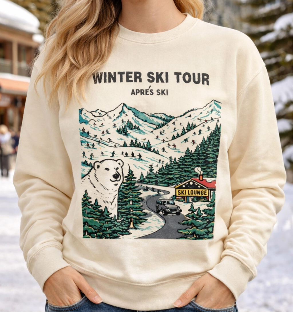 Winter Ski Tour Statement Sweater