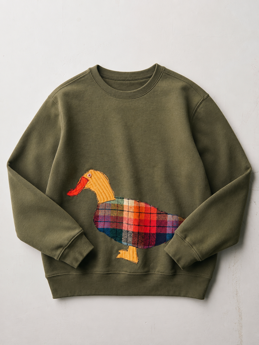 Handmade Mallard Duck Sweater - Olive Green