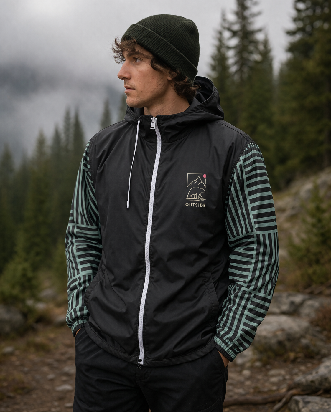 Lightweight Geometric Unisex windbreaker
