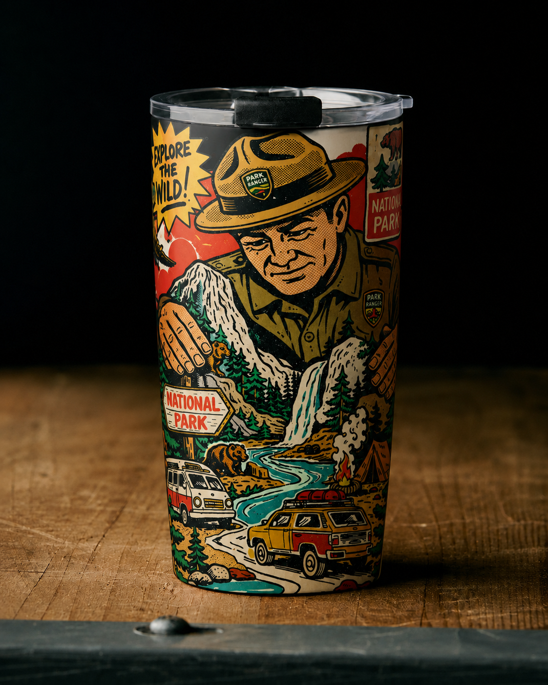 Tapered stainless steel tumbler