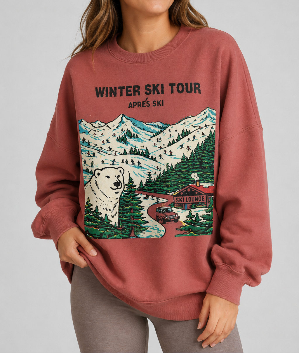 Winter Ski Tour Statement Sweater