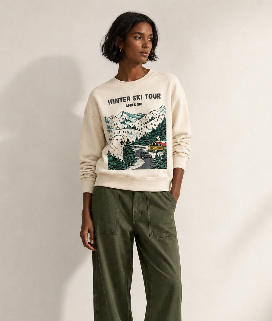 Winter Ski Tour Statement Sweater