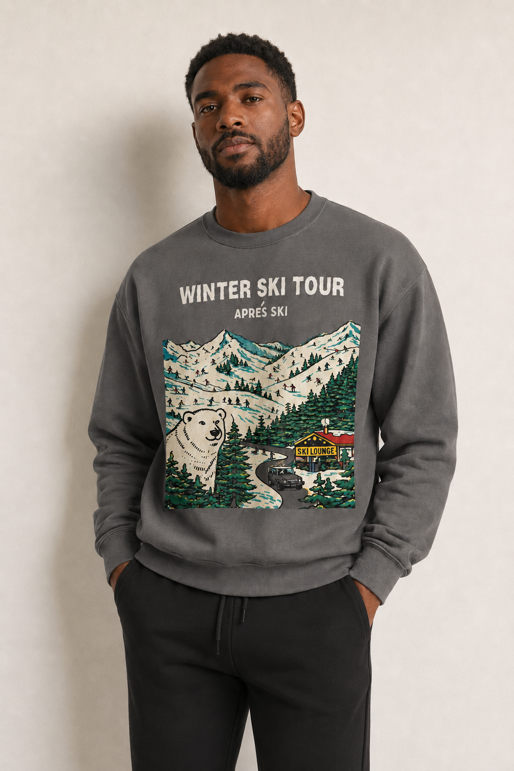 Winter Ski Tour Statement Sweater