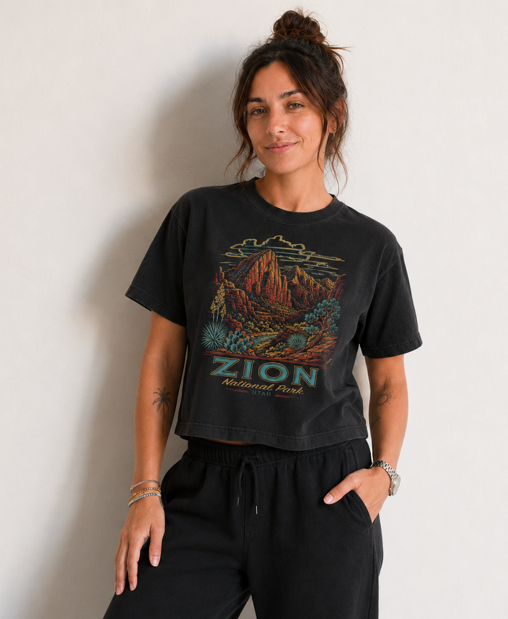 Zion National park boxy tee