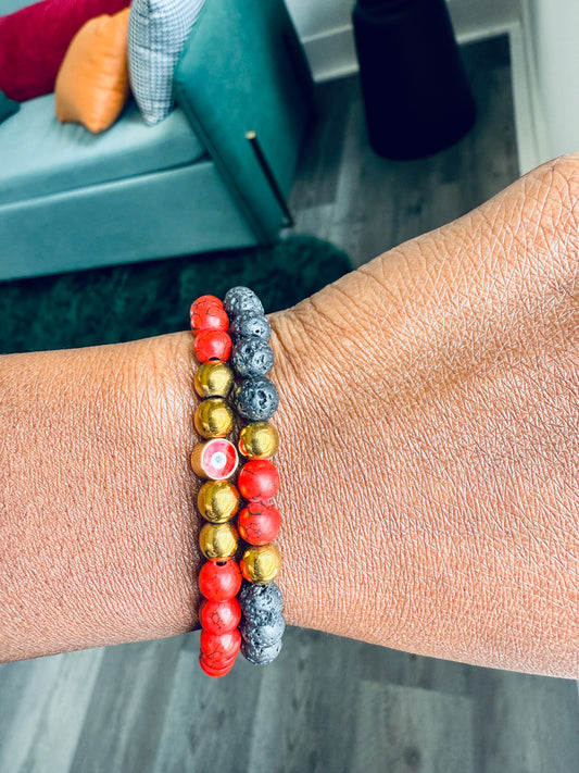 Pair of Stacked stretch bracelet (2)