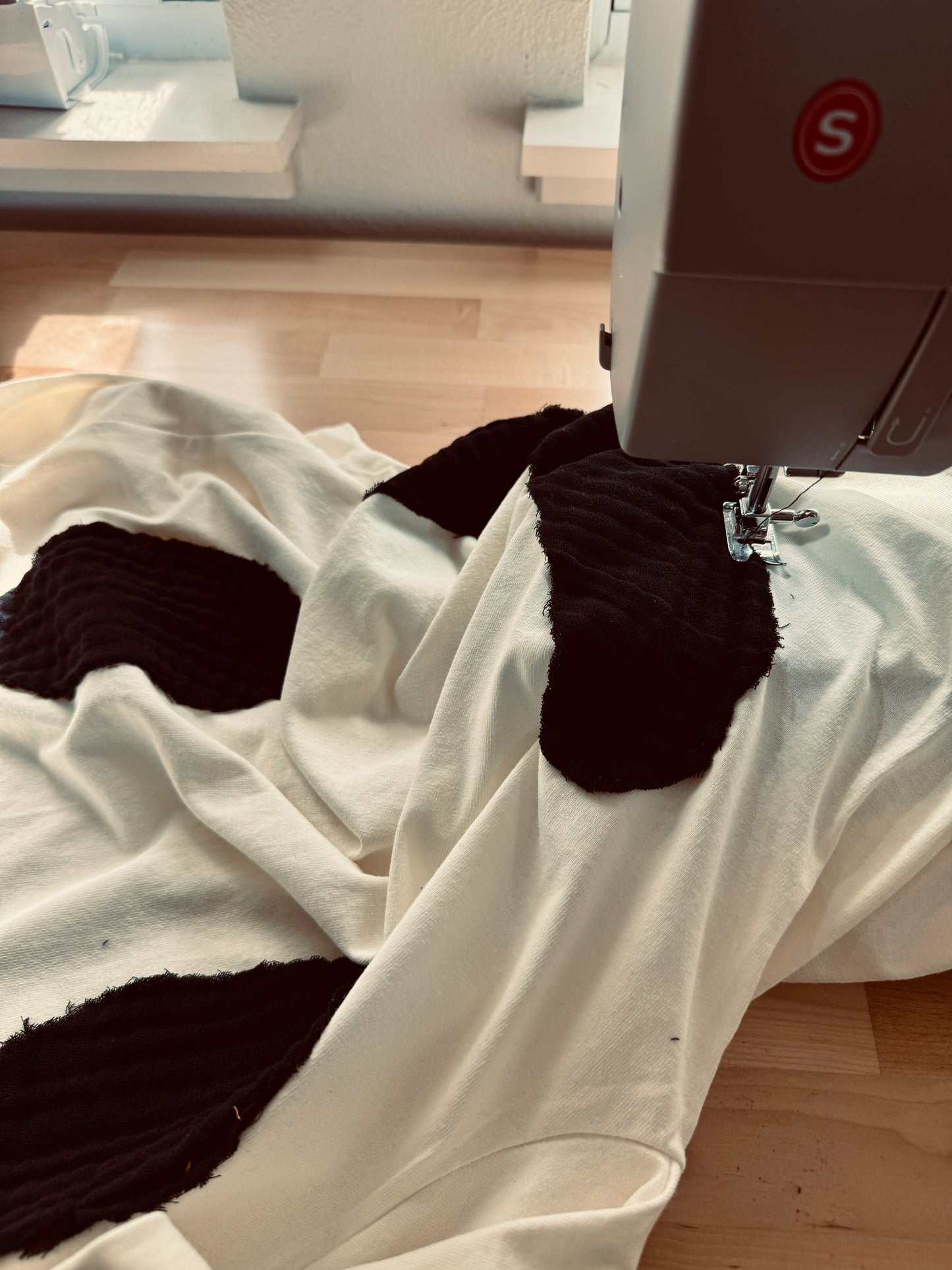 Handmade Smiley Face  Shirt (cream)