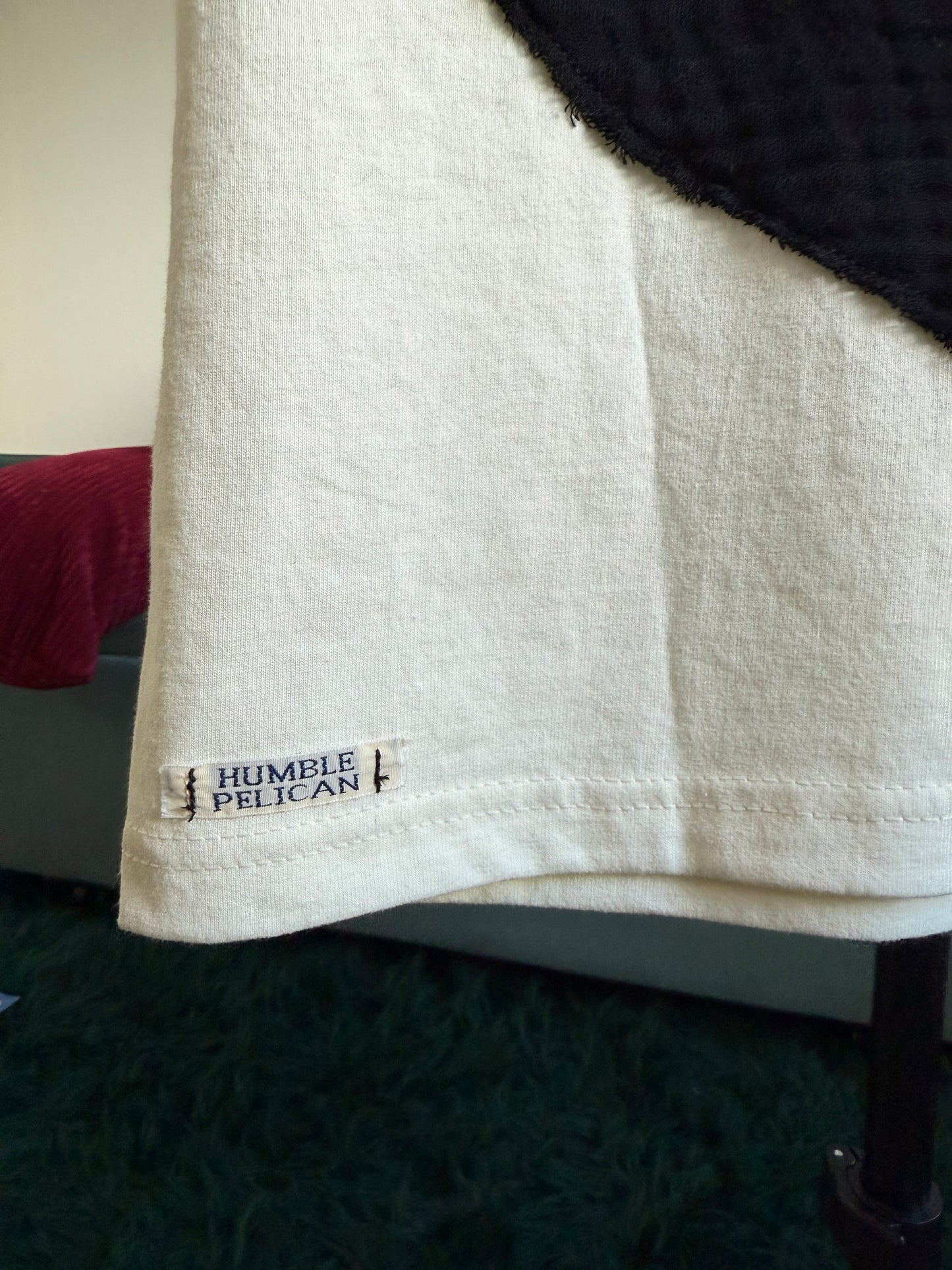 Handmade Smiley Face  Shirt (cream)