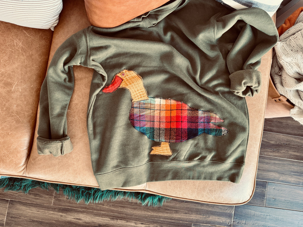 Handmade Mallard Duck Sweater - Olive Green