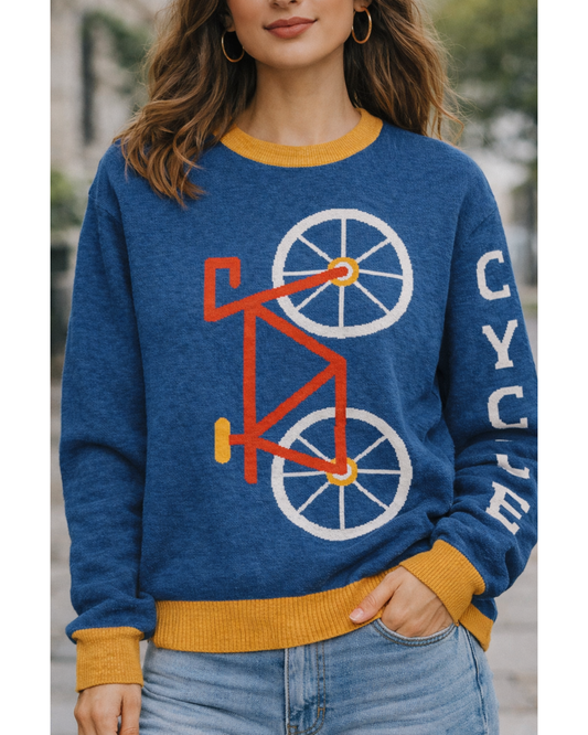 Knitted Cyclist crew neck sweater