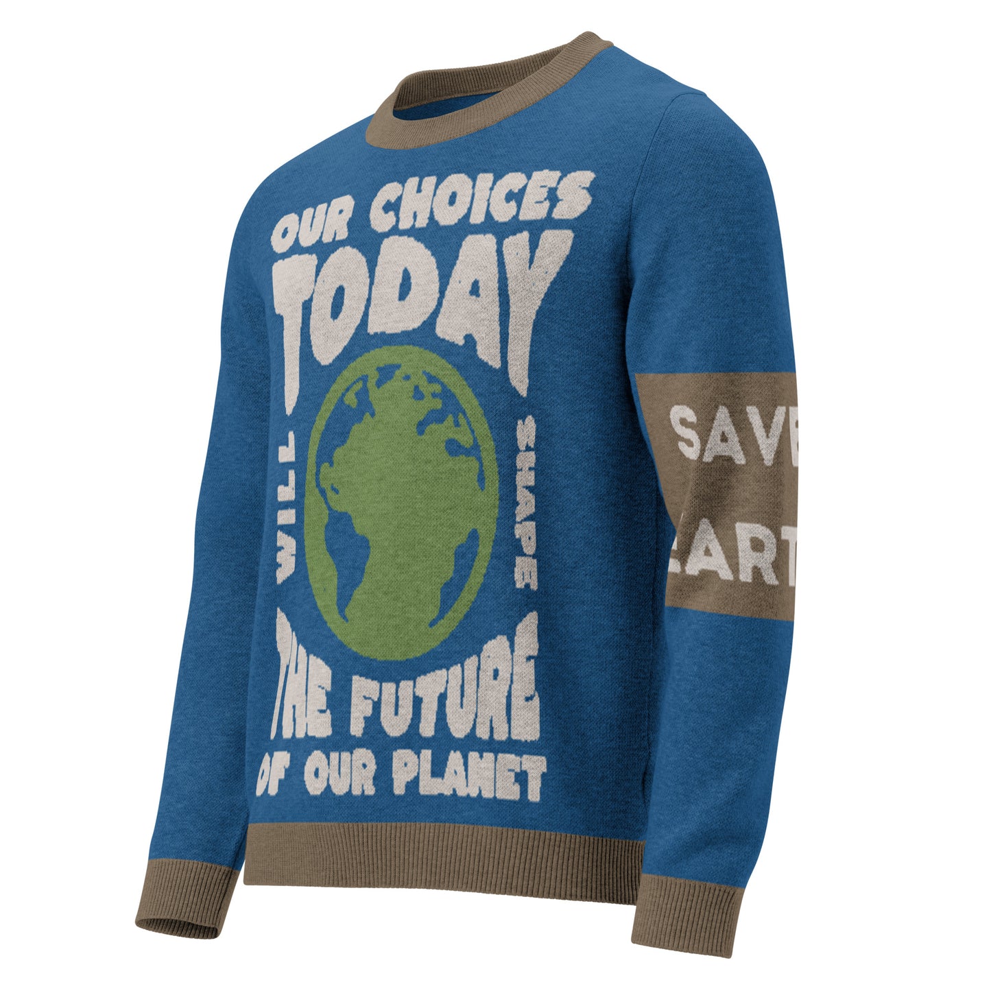 Save Earth Knitted crew neck sweater