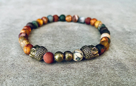 Jasper Buddha stretch bracelet