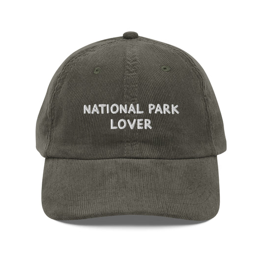 National Park Lover Vintage Corduroy cap