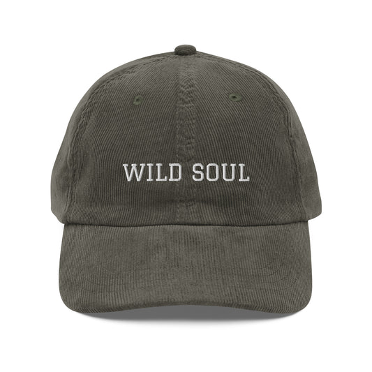 Wild Soul Embroidered Vintage Corduroy Cap