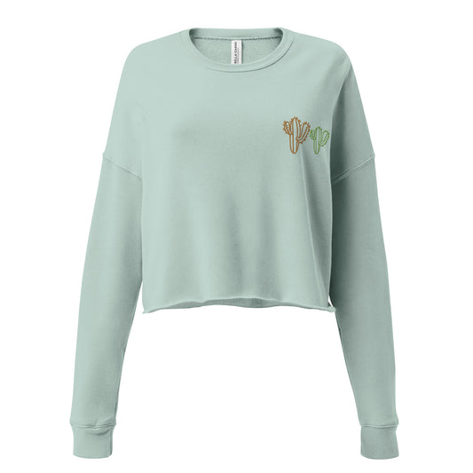 Cactus embroidered Crop Sweatshirt